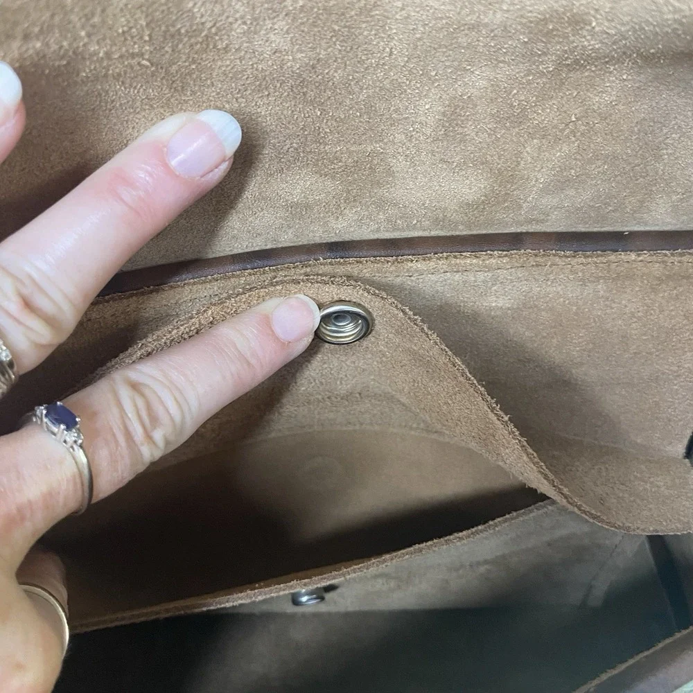 Vintage Real Leather Women's brown‎ Purse Boho Hand Tooled Shoulder bag 7x10x3